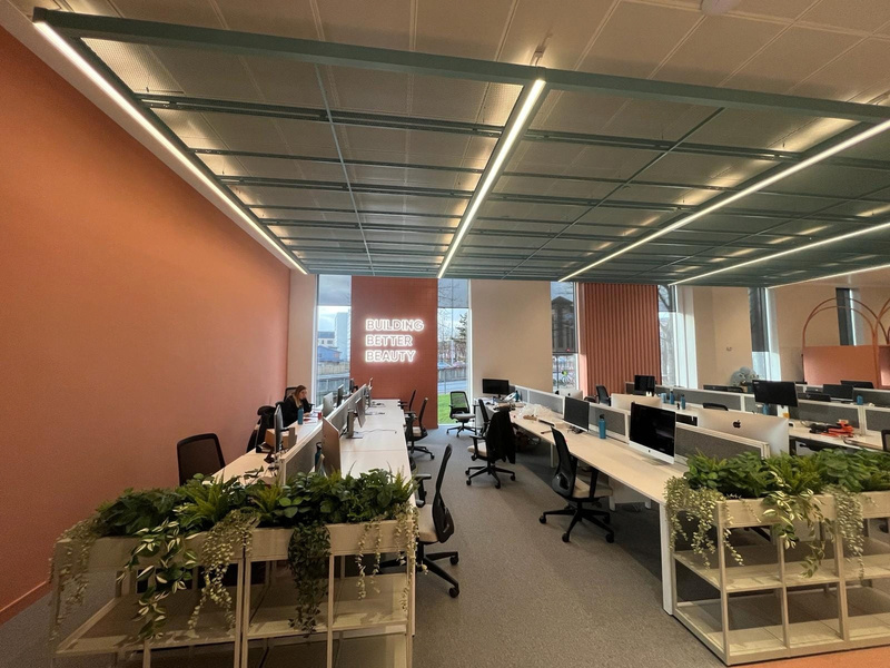Bespoke Lighting Fit-Out electrical works at Future Beauty, Glasgow - installation detail